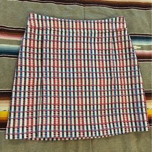 Akris Punto A-Line Plaid Fitted Skirt